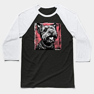 Retro Art Cairn Terrier Dog Lover Baseball T-Shirt